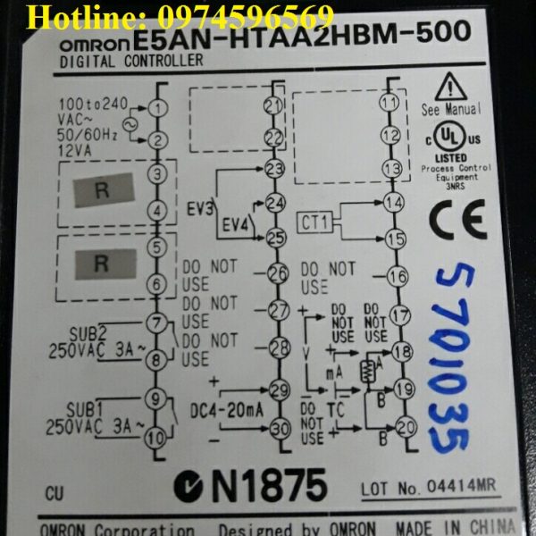 Omron E5AN-HTAA2HBM-500 100-240VAC